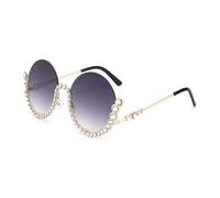 JRLLFD Small Half Frame Round Sunglasses Women Men Inlay Metal Uv400 Protective(BLS3564-C2)