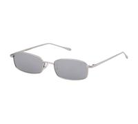 JRLLFD Small Rectangle Sunglasses Men Women Red Metal Frame Clear Lens Sun Glasses UV400 Eyeglasses,C8 Mirror Silver,One size