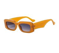 JRLLFD Small Rectangle Sunglasses Men Women Wide Leg Shades Vintage Retro Uv400(tea)