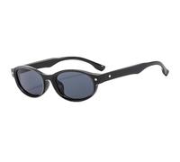 JRLLFD Small Vintage Oval Sunglasses Women Fashion Shades Uv400 Men Rivets Decoration(black)