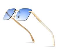 JRLLFD Sunglasses Women Rimless Men Luxury(0038 White Blue C1)