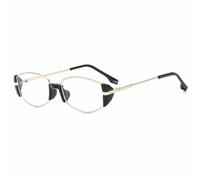 JRLLFD Vintage Luxury Sunglasses Women Retro Small Oval Metal Frame Men Classic Outdoor Driving Uv400(Gold Black Clear)