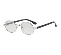 JRLLFD Vintage Oval Small Frames Women Sunglasses Luxury Men Classic Driving Female Uv400(Silver Silver)