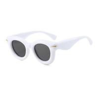 JRLLFD Vintage Oval Sunglasses Women Men Luxury Outdoor Driving Summer Uv400(White Gray)