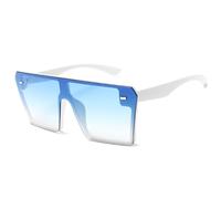 JRLLFD Vintage Oversized Frame Sunglasses Luxury Outdoors Driving Uv400(White Gradient Blue)