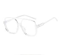 JRLLFD Vintage Oversized Metal Leg Women Sunglasses Luxury Men Sunglass Driving Uv400(Clear Clear)