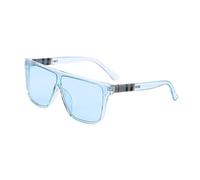 JRLLFD Vintage Oversized Square Sunglasses for Women Flat Top One Piece Glasses Female Shades, Transparent blue, One Size