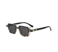 JRLLFD Vintage Polygon Women Sunglasses Fashion Clear Ocean Lens Shades Uv400 Men Rivets(black gray)