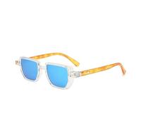 JRLLFD Vintage Polygon Women Sunglasses Fashion Clear Ocean Lens Shades Uv400 Men Rivets(transparent)