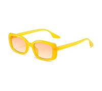 JRLLFD Vintage Rectangle Women Sunglasses Gradient Brown Rectangular Retro Men Shade Sunnies(3)