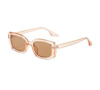 JRLLFD Vintage Rectangle Women Sunglasses Gradient Brown Rectangular Retro Men Shade Sunnies(6)