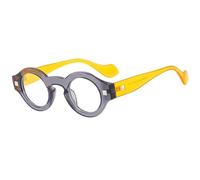 JRLLFD Vintage Small Round Sunglasses Women Men Female Fashion Luxury Uv400(yellow)