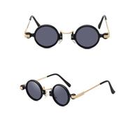 JRLLFD Vintage Sunglasses for Men Punk Women Small Frame Round(1)