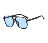 JRLLFD Vintage Sunglasses for Women Men Thick Frame Double Bridges Female Polygon Uv400(1)