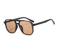 JRLLFD Vintage Sunglasses for Women Men Thick Frame Double Bridges Female Polygon Uv400(3)