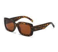 JRLLFD Vintage Sunglasses Men and Women Fashion Rice Nail Outdoors Female Uv400(Leopard Brown)