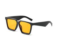 JRLLFD Vintage Sunglasses Women Men Fashion Big Frame Women's Outdoors Street Photography Uv400(Black Yellow)