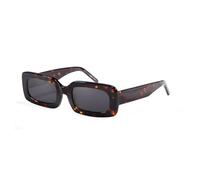 JRLLFD Women's Rectangle Square Crystal Acetate Sunglasses UV400, Dark Turtle, One Size