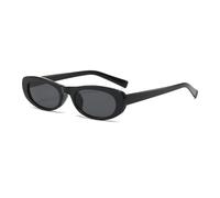 JRLLFD Women's Vintage Oval Small Frame Sunglasses Fashion Luxury Outdoors Uv400(Black Gray)