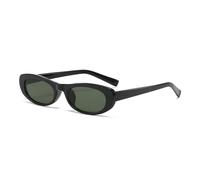 JRLLFD Women's Vintage Oval Small Frame Sunglasses Fashion Luxury Outdoors Uv400(Black Green)