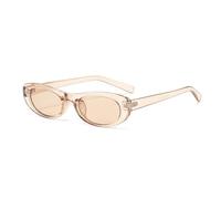 JRLLFD Women's Vintage Oval Small Frame Sunglasses Fashion Luxury Outdoors Uv400(Champagne Tea)