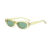 JRLLFD Women's Vintage Oval Small Frame Sunglasses Fashion Luxury Outdoors Uv400(Green Green)