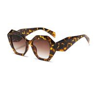 JRLLFD Women's Vintage Punk Style Polygon Sunglasses Irregular Glasses, brown, One Size