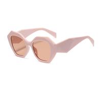 JRLLFD Women's Vintage Punk Style Polygon Sunglasses Irregular Glasses, rose, One Size