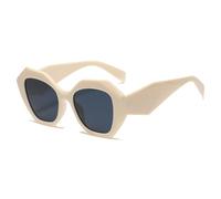 JRLLFD Women's Vintage Punk Style Polygon Sunglasses Irregular Glasses, Yellow, Black, One Size