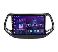 JRNIU Android 15 Car Stereo 10 Inch for Jeep Compass 2017 2018 20110, IPS high-definition touch screen with Bluetooth And Navigation And Backup Camera Carplay,8 Core 4G+Wifi 4G+64G