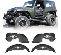 JROAD Compatible with 2Pair Jeep Wrangler Front+Rear Inner Fender Liners Kit Aluminum 07-18 JK JKU Sports Sahara Rubicon 2/4-Door Soldier Logo