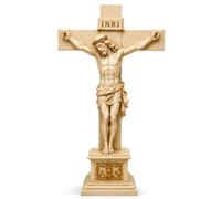 JRose Collections 30cm Jesus Crucifix Statue Resin Standing Cross Decor