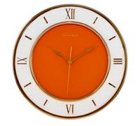 JRose Collections 40cm Luxury Wall Clock - Silent Quartz Sweep Movement - Roman Numerals - Elegant Gold Detailing - Modern Decorative Clock for Living Room, Office, Kitchen JR5055 (Orange)