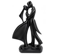 JRose Collections Abstract Couple Sculpture - Romantic Dancing Figurine Ornament, Modern Love Statue Home Décor, Resin Black Art Piece for Living Room Bedroom Shelf, 30x20cm JR2658