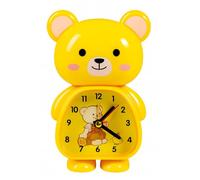 JRose Collections Adorable Yellow Bear Quartz Clock for Kids - Cute Animal Design, Easy-to-Read Numbers, Battery Operated, Compact 17x10cm, Non-Silent Desk Clock for Children’s Bedroom or Nursery