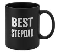 JRose Collections Best Stepdad Large Mug 625ml - Double Sided Engraved Design - Matte Black Ceramic Coffee Cup with Matching Box - Big Capacity Tea Cup for Home or Office