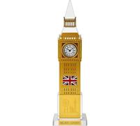 JRose Collections Big Ben London LED Light Clock - 22 cm USB Powered Gold Tower Souvenir Ornament | Crystal Acrylic Design | Union Jack British Décor | Desk Display Night Light Gift with Box