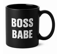 JRose Collections Black Ceramic Coffee Mug 625ml - “BOSS Babe” Engraved Design, Oversized Tea Cup with Gift Box - Durable Matte Finish for Home, Office & Gifting