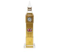 JRose Collections Colour Changing Big Ben Souvenir Clock 24cm Tall, LED Light Up London Tower Ornament with Union Jack Detail, Decorative Tabletop Clock