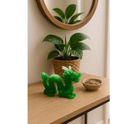 JRose Collections Feng Shui Green Dragon Figurine - Chinese Lucky Dragon Ornament for Wealth & Success | Resin Jade Effect Decor | 7.5cm High - Fengshui Gift for Home Office