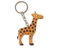 JRose Collections Giraffe Wooden Keyring - Handmade Natural Wood Animal Keychain - Safari-Themed Cute Giraffe Key Holder for Kids, Zoo Lovers, or Backpack Charm
