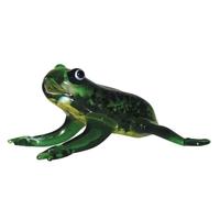 JRose Collections Handcrafted Green Glass Frog Ornament - 4×8 cm Realistic Art Figurine for Home Décor, Animal Lovers Collectible, Objets d’Art Style Glass Sculpture Decoration Piece Gift boxed