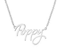 JRose Collections Identité Necklace - Poppy | Personalised Name Necklace with Adjustable Chain in Gift Box by Mulberry Studios