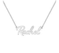 JRose Collections Identité Necklace - Rachel | Personalised Name Necklace with Adjustable Chain in Gift Box by Mulberry Studios
