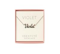 JRose Collections Identité Necklace - Violet| Personalised Name Necklace with Adjustable Chain in Gift Box by Mulberry Studios