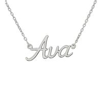 JRose Collections Identité Personalised Name Necklace - Popular Girls’ Names & Titles - Adjustable Chain in Gift Box by Mulberry Studios (Ava)