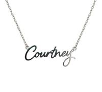 JRose Collections Identité Personalised Name Necklace - Popular Girls’ Names & Titles - Adjustable Chain in Gift Box by Mulberry Studios (Courtney)