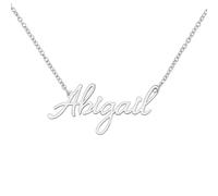 JRose Collections Identité Personalised Name Necklace - Popular Girls’ Names & Titles - Adjustable Chain in Gift Box by Mulberry Studios (Abigail)