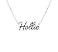 JRose Collections Identité Personalised Name Necklace - Popular Girls’ Names & Titles - Adjustable Chain in Gift Box by Mulberry Studios (Hollie)