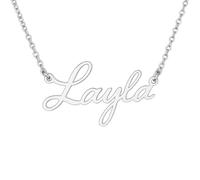 JRose Collections Identité Personalised Name Necklace - Popular Girls’ Names & Titles - Adjustable Chain in Gift Box by Mulberry Studios (Layla)
